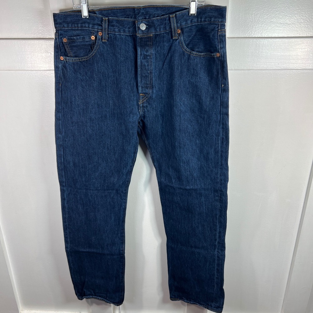 Levis 501 Original Fit Mens Jeans W36 L32 Dark Wash Indigo Denim 00501-0115
